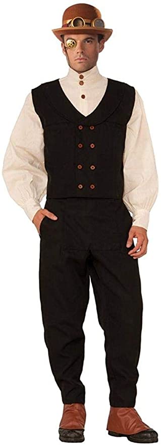 black steampunk vest brown buttons