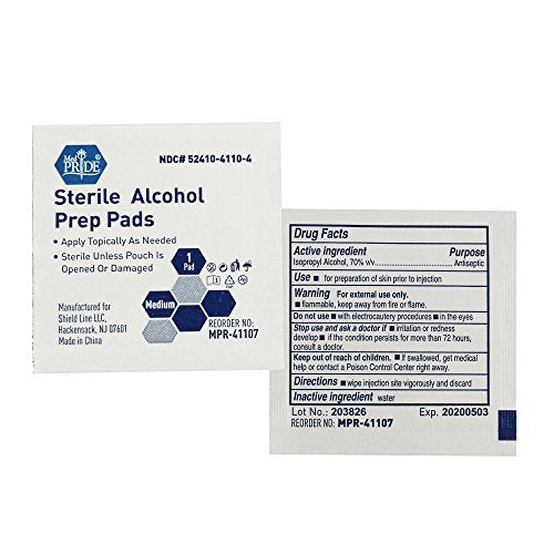 med pride alcohol prep pad