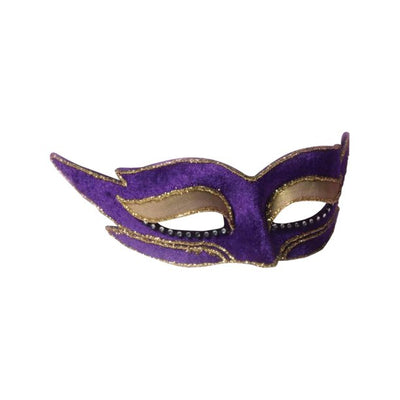 Venetian Purple Mask with Gold Trimming