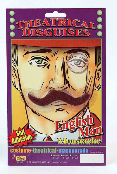 Theatrical Disguises English Man Moustache - Brown