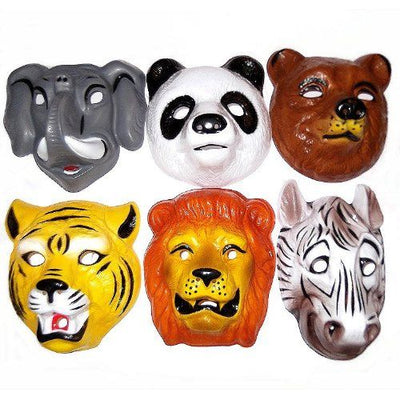 Children's Plastic Animal Mask Elephant Panda Bear Tiger Lion Zebra