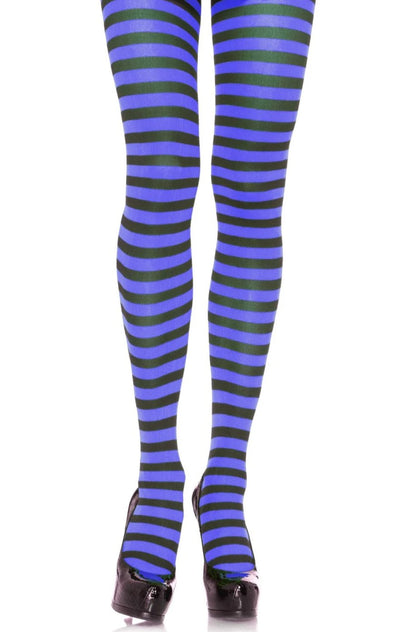 blue leg avenue striped tights