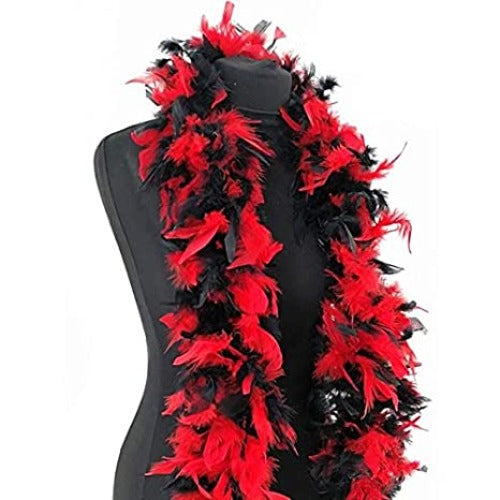red and black turkey feather boa