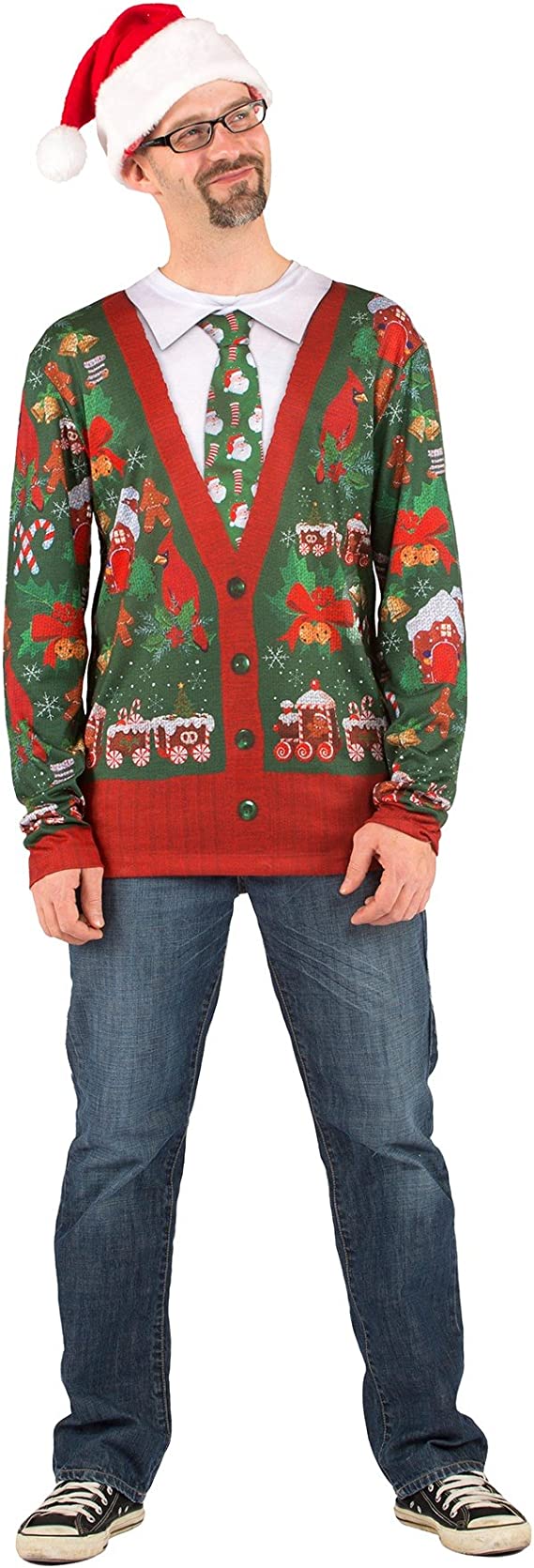 Faux Real Ugly Christmas Cardigan