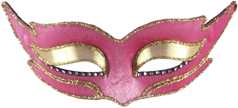 Venetian Pink Mask with Gold Trimming