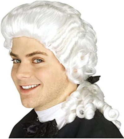 white colonial mans wig from Rubies