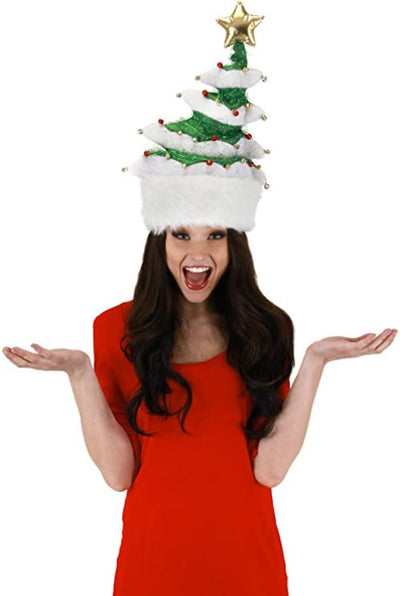 Springy White Christmas Tree Hat
