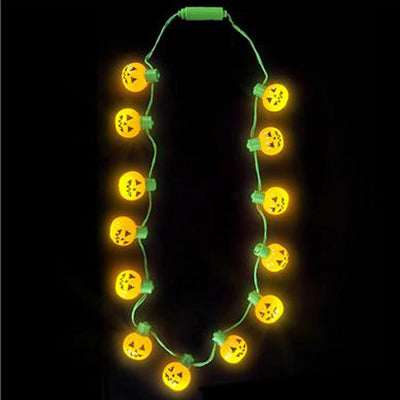 Light -Up Necklace: Halloween Jack O' Lanterns