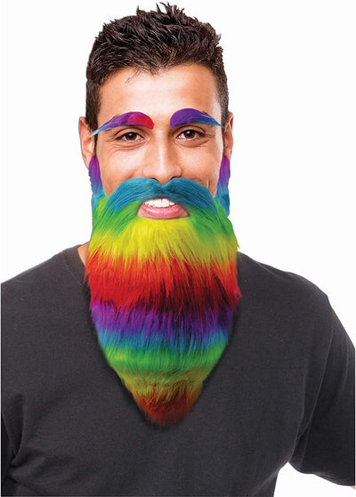 Rainbow Eyebrows and Beard Set