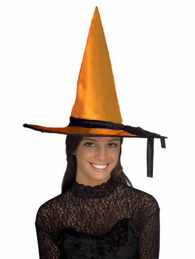Satin Witch Hat-Orange