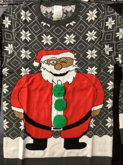 Winking Santa Christmas Sweater