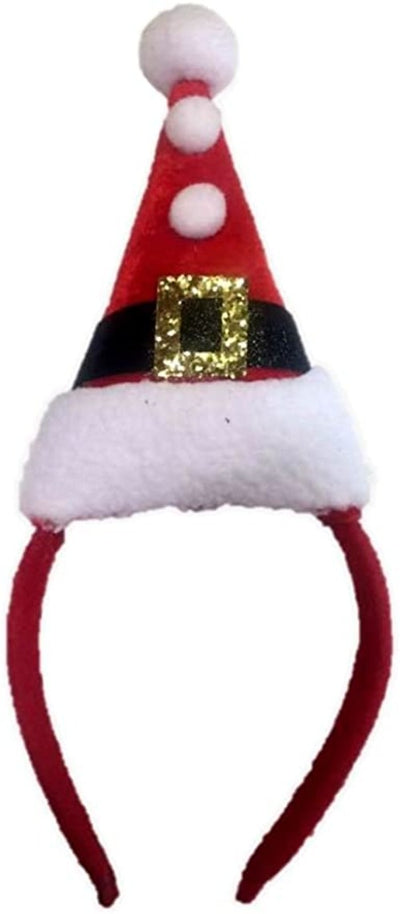 Santa Hat Headband with Pompoms