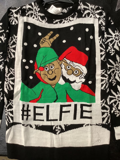 Elfie Christmas Sweater-Black