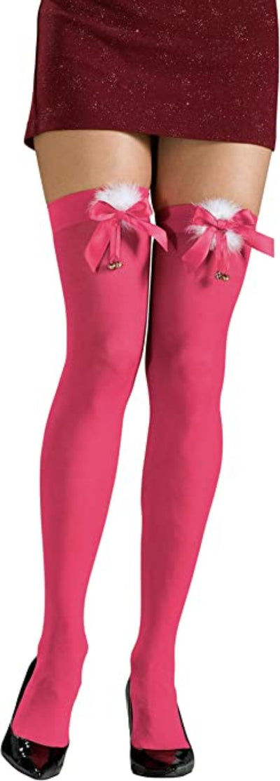 Thigh Highs with Bows-Pink