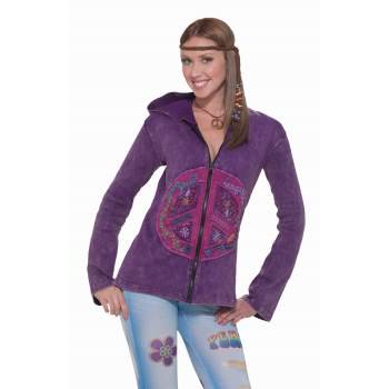 Purple Peace Sign Hoodie