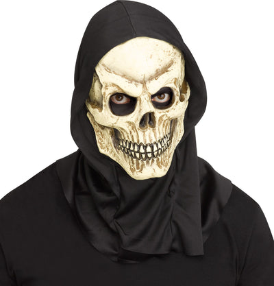 Hooded Skeleton Latex Mask