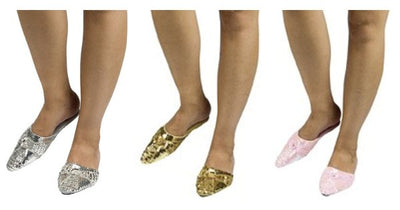 Women's Gold Slippers