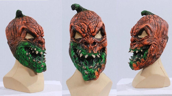 Harvester, UV Reactive Evil Pumpkin Monster Latex Face Mask