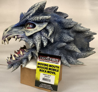 Moving Mouth - Draco Blue Dragon - Latex Mask