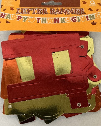 Metallic Banner - Happy Thanksgiving