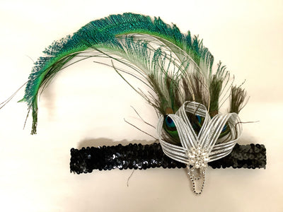 Peacock Bow Flapper Headband