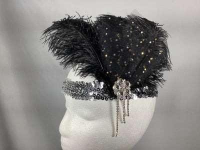 Feather and Jewel Flapper Headband - Chicago Costume Company