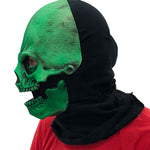 UV Green Glow Sock Skull Skeleton Latex Face Mask