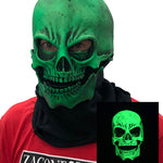 UV Green Glow Sock Skull Skeleton Latex Face Mask