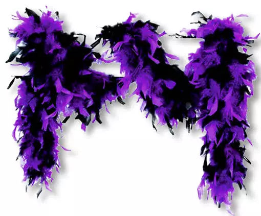 Deluxe Two-Tone Turkey Feather Boa - Purple and Black