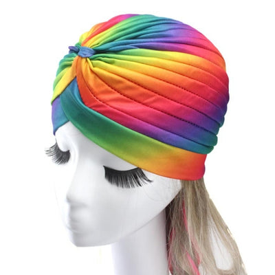 Turban Style Cap- Rainbow