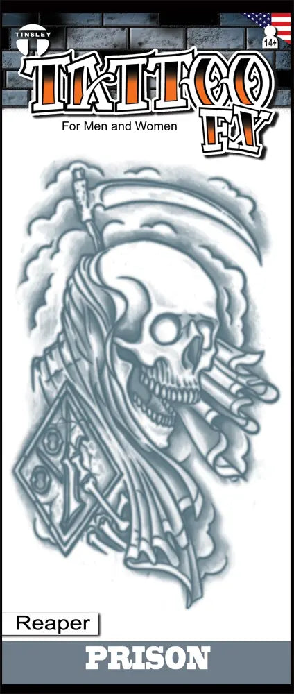 Temporary Tattoo: Prison Style Reaper