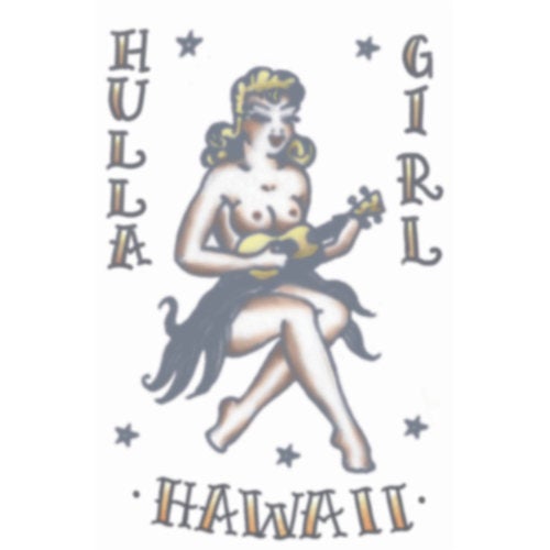 Temporary Tattoo: Vintage Hawaii Pin Up Girl - Chicago Costume Company