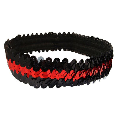 Sequin Flapper Headband - Black & Red
