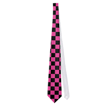 pink and black checkered ties