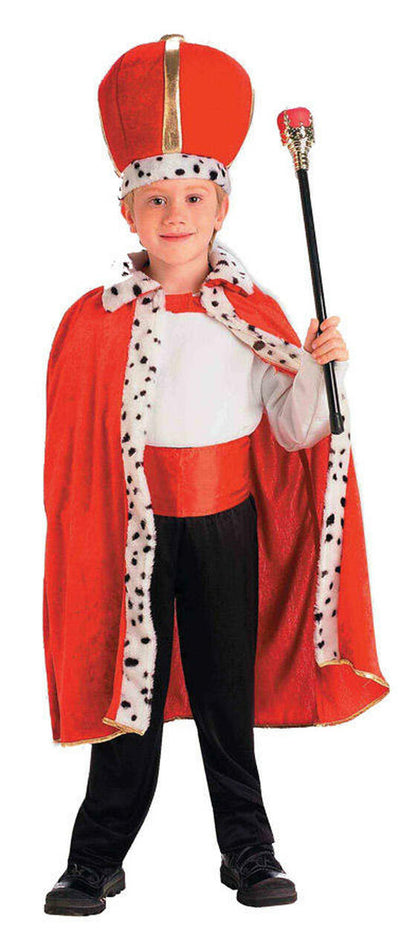 Child King Robe And Crown Set - Red