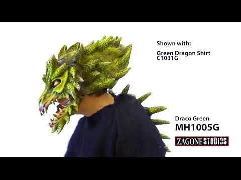 Draco the Blue Dragon Latex Face Mask with Moving Mouth