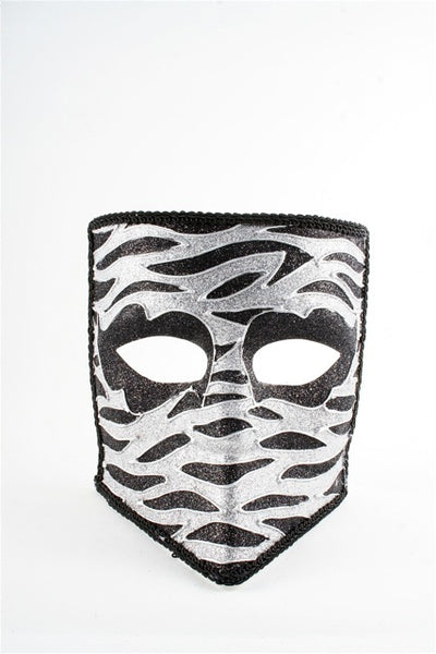 Sparkly Animal Print Executioner Mask-Silver