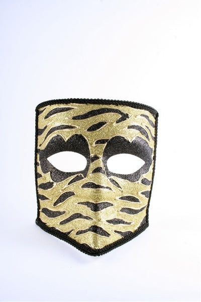 Sparkly Animal Print Executioner Mask-Gold