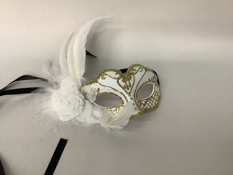 Eurotina Eye Mask w/ Feather White