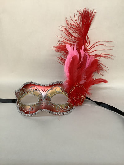 Marilyn Eye Mask-Red/Silver