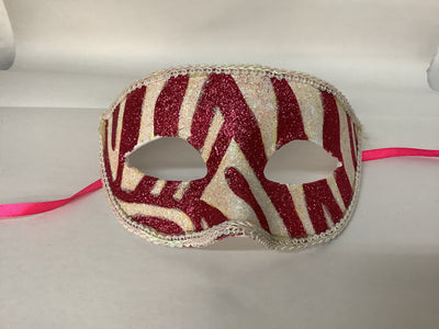 Glitter Zebra Masquerade Mask