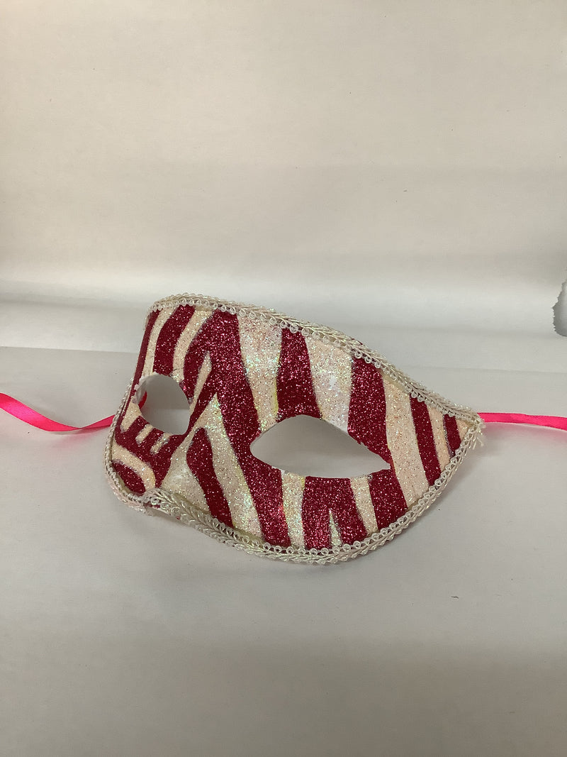Glitter Zebra Masquerade Mask