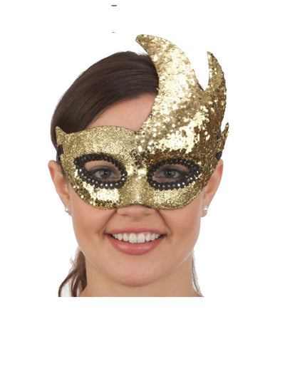 gold swan glitter masquerade mask