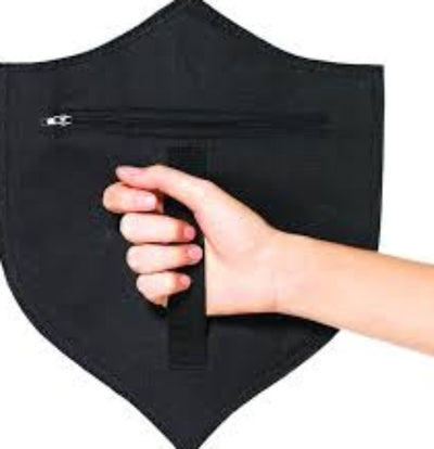 Studded Shield With Zipper Back Pocket