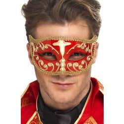 Devil's Masquerade Mask with Black Ribbon
