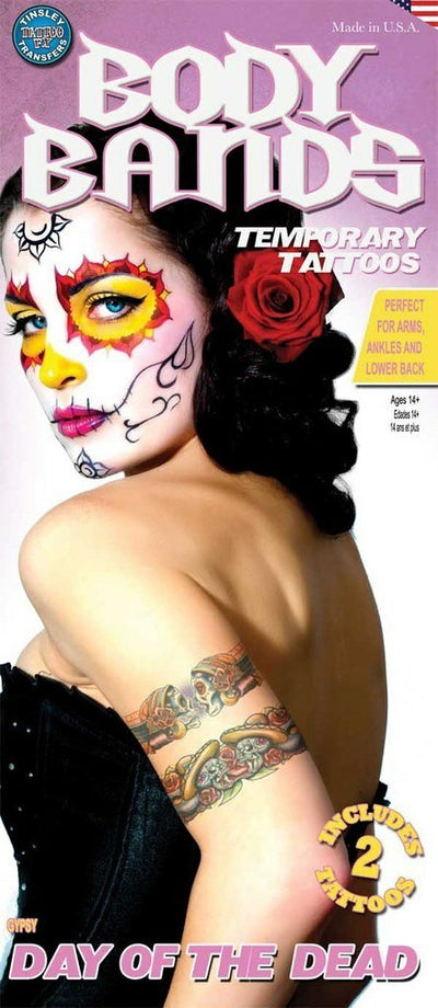 Body Bands Temporary Tattoo - Gypsy Skull Day of the Dead
