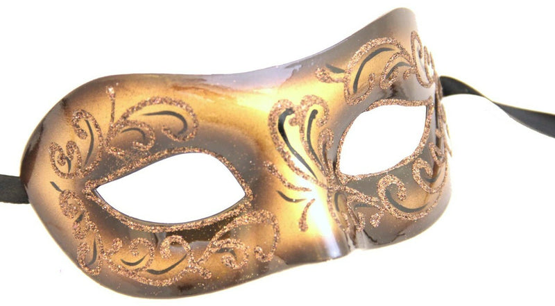 glitter masquerade eyemask brown