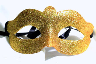 Fuzio Glittered Eye Mask-Gold