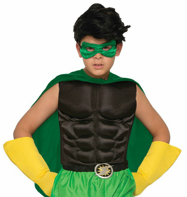 Child Hero Muscle Chest black