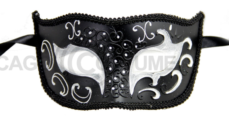 black silver glitter masquerade mask